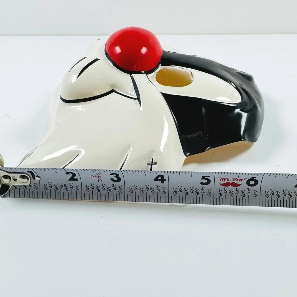 VTG 90s Warner Bros Sylvester Cat Mask Looney Tunes Plastic Costume Halloween